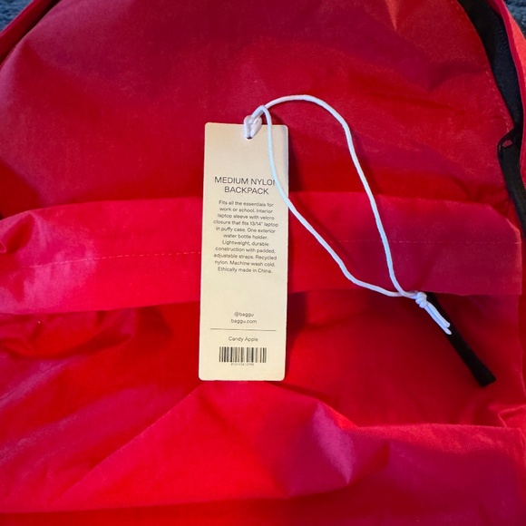 Baggu Medium Backpack - Candy Apple Red - Picture 5 of 6